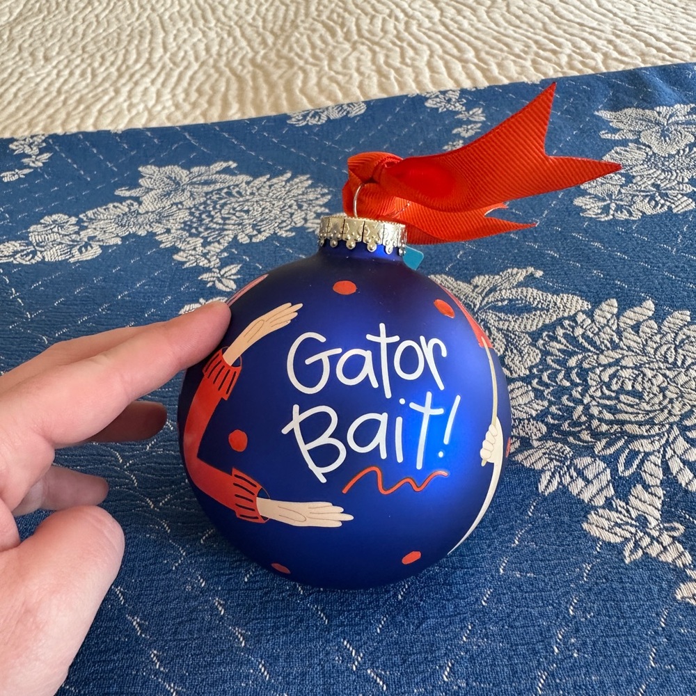 Coton Colors “Gator Bait” Blue Ornament w/ Cheer Design - University of Florida